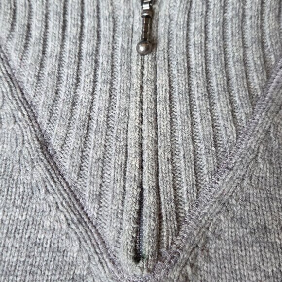 Woolrich-100% Lambswool Ruby and Gray Woolrich Sweater - Picture 2 of 7